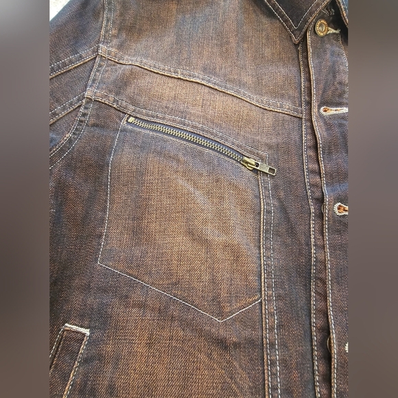 Never Worn! DKNY Bronze Quilted Jean Jacket Front Button With Pockets Medium - Picture 13 of 14